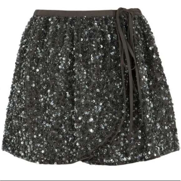 Scotch & Soda | Skirts | Scotch Soda Grey Sequin Mini Wrap Tie  display picture 1